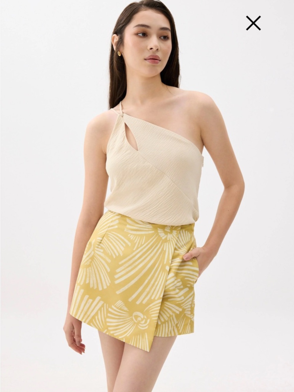 NWT Love Bonito High Waist A-line Skorts in Kekana (Mustard)